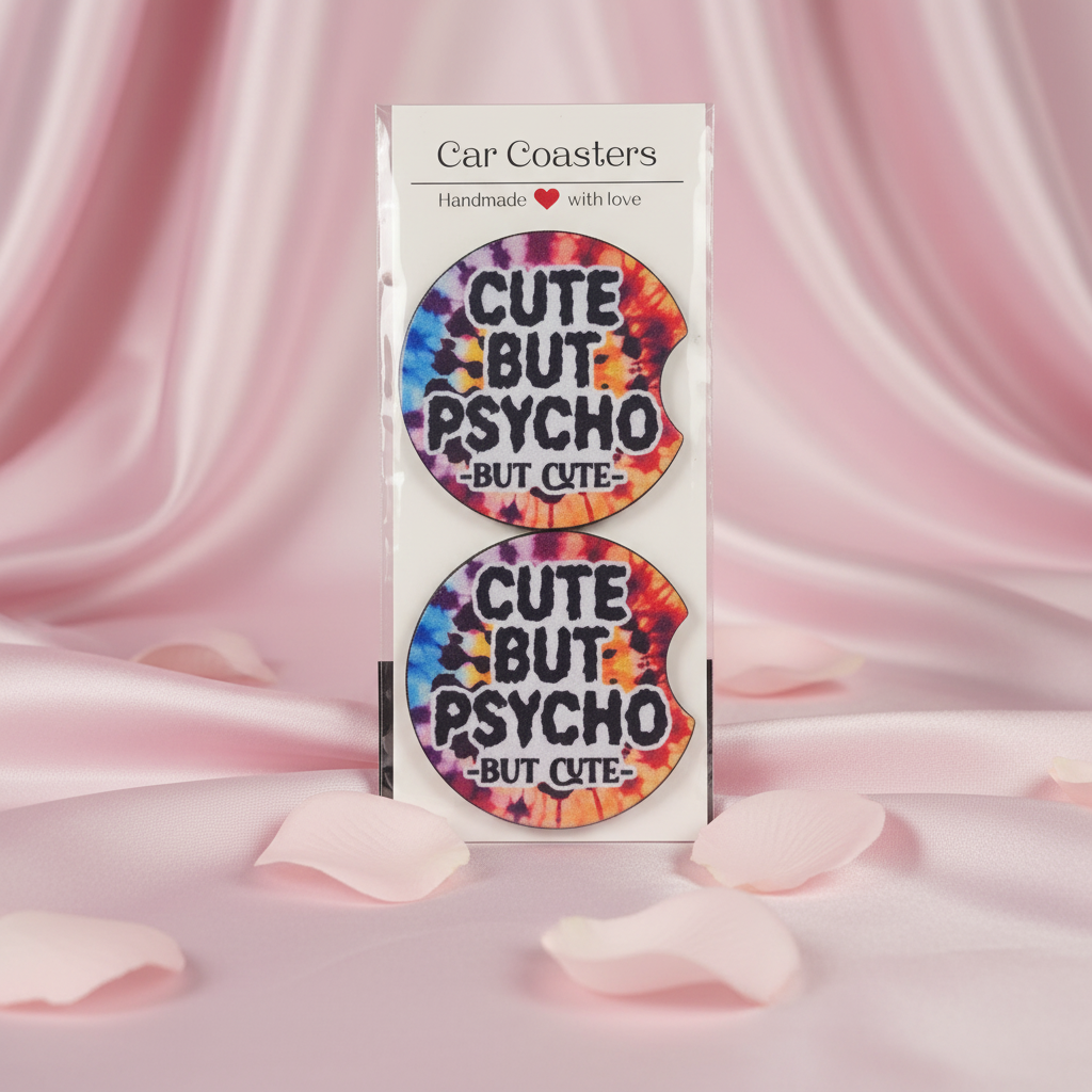 Cute but Psycho Car Coaster
