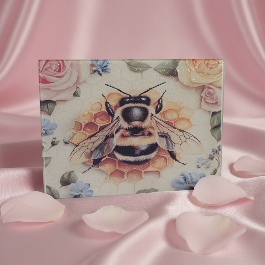 Honey Bee Glass Cutting Board